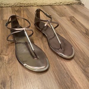 Silver sandals (size: 9)